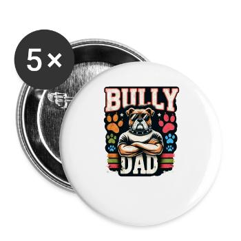 Dad Bold Bulldog Graphic - Buttons large 2.2''/56 mm (5-pack) - white - Front