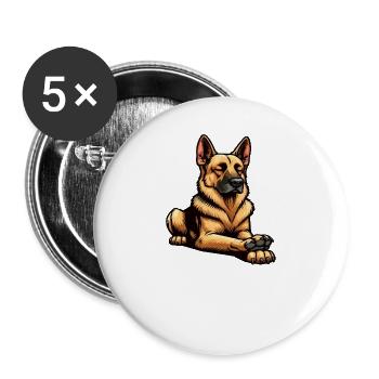 Parlez à la patte Berger allemand - Lot de 5 grands badges (56 mm) - blanc - Devant