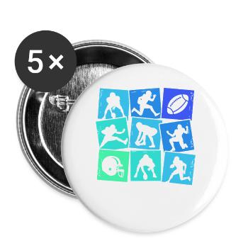 Football américain Enfants Garçons - Lot de 5 grands badges (56 mm) - blanc - Devant
