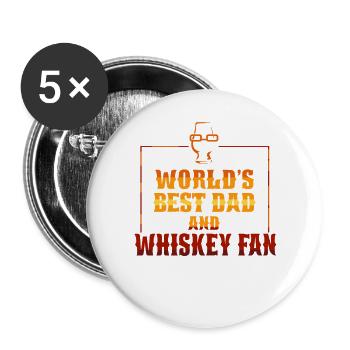 Whiskey Spruch Whiskeytrinker Whiskeyliebhaber - Buttons groß 56 mm (5er Pack) - Weiß - Vorne