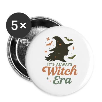 It's Always Witch Era Halloween Costume - Buttons large 2.2''/56 mm (5-pack) - white - Front