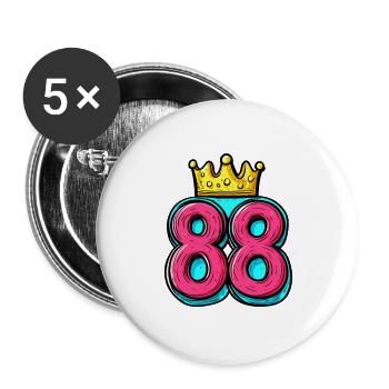 88 Number Crown - Buttons large 2.2''/56 mm (5-pack) - white - Front