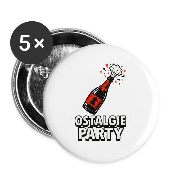 Ostalgie Party Flasche - Buttons groß 56 mm (5er Pack) - Weiß - Vorne