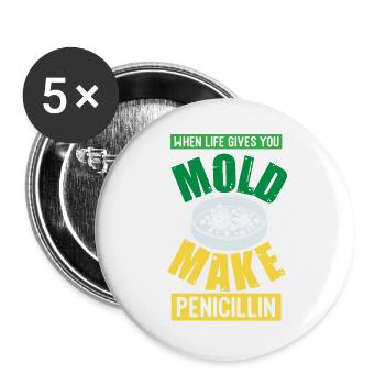 Biology Teacher Biologist Microbiology Biologist - Buttons large 2.2''/56 mm (5-pack) - white - Front