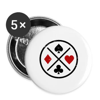 Cartes à jouer Contraste - Lot de 5 grands badges (56 mm) - blanc - Devant