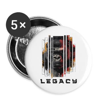 Legacy - Gorilla Art Design - Buttons large 2.2''/56 mm (5-pack) - white - Front