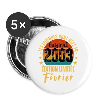 Vintage February 2003 – Anniversair Limited Edition - Buttons large 2.2''/56 mm (5-pack) - white - Front