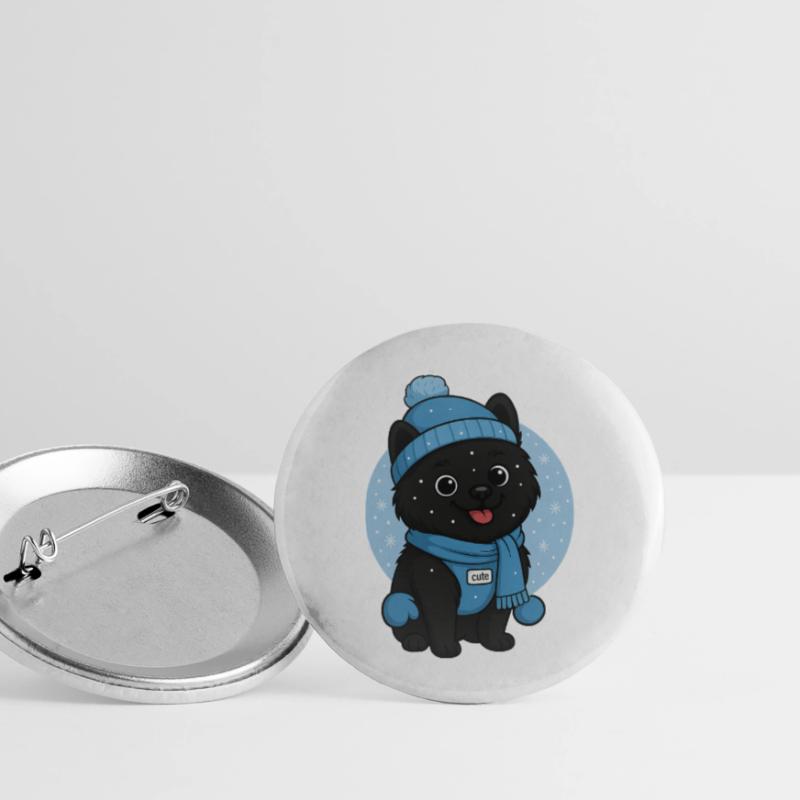 Cuddly Dog Winter Magic Buttons large 2.2''/56 mm (5-pack)