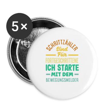 Schrittzähler? Ich nutze den Bewegungsmelder - Buttons groß 56 mm (5er Pack) - Weiß - Vorne