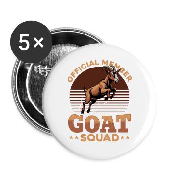 Funny Farm Animal Goat - Buttons large 2.2''/56 mm (5-pack) - white - Front