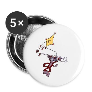 Adventure Monkey - Buttons large 2.2''/56 mm (5-pack) - white - Front