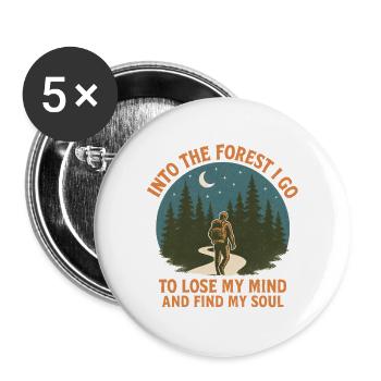 Hiking Hikers Forest - Buttons large 2.2''/56 mm (5-pack) - white - Front