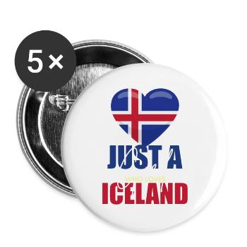 Iceland Heart Love Tea - Buttons large 2.2''/56 mm (5-pack) - white - Front