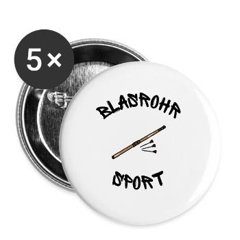 Blasrohr Sport - T-Shirts, Tassen und mehr! - Buttons groß 56 mm (5er Pack) - Weiß - Vorne
