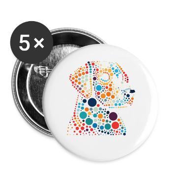 Spotty shirt Vibrant Dot Skull Portrait - Buttons large 2.2''/56 mm (5-pack) - white - Front