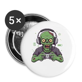 Respawn and Rise Zombie Gamer - Buttons groß 56 mm (5er Pack) - Weiß - Vorne