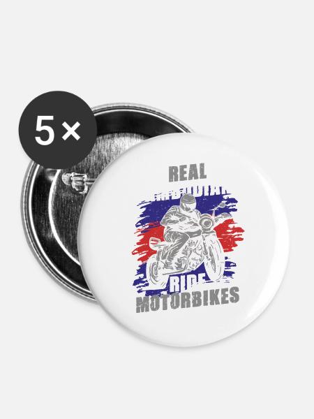 Kambodscha Kambodschaner Motorrad - Buttons groß 56 mm (5er Pack) - Weiß