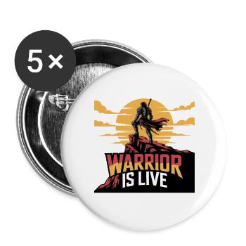 Warrior On Cliff Sunset - Buttons large 2.2''/56 mm (5-pack) - white - Front