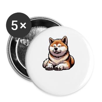 Parlez à la patte Akita Akitabesitzer Akitahund - Lot de 5 grands badges (56 mm) - blanc - Devant