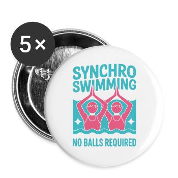 Synchronschwimmen Kunstschwimmen Wassersport - Buttons groß 56 mm (5er Pack) - Weiß - Vorne