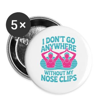 Synchronschwimmen Kunstschwimmen Wassersport - Buttons groß 56 mm (5er Pack) - Weiß - Vorne