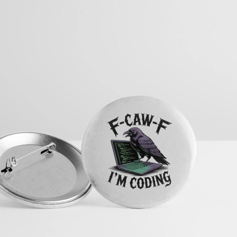 RabenCoder : Code Raven sur l’ordinateur portable Lot de 5 grands badges (56 mm)