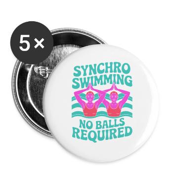 Synchronschwimmen Kunstschwimmen Wassersport - Buttons groß 56 mm (5er Pack) - Weiß - Vorne