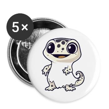 Echse Halloween Geist - Buttons groß 56 mm (5er Pack) - Weiß - Vorne