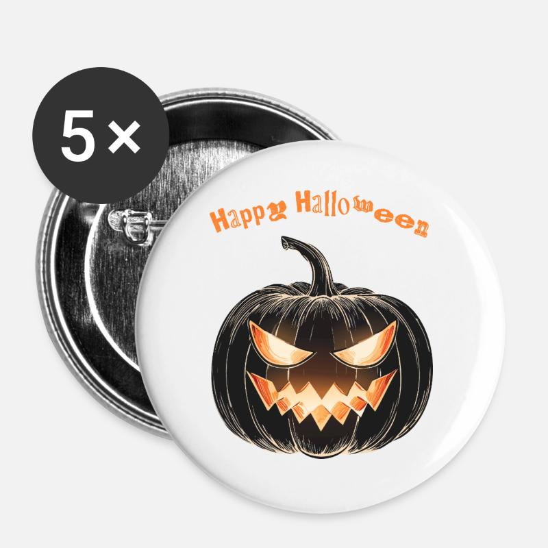 Happy Halloween - Buttons large 2.2''/56 mm (5-pack) - white