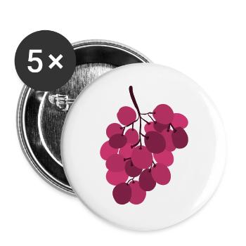 grappe de raisins rose vif - Lot de 5 grands badges (56 mm) - blanc - Devant