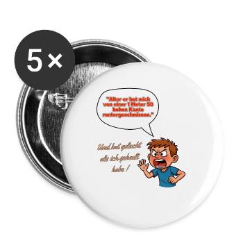 Angry report of the edge throwing Junge Feldweg - Buttons large 2.2''/56 mm (5-pack) - white - Front