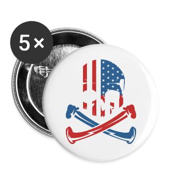 American Flag Skull Shirt - Buttons large 2.2''/56 mm (5-pack) - white - Front