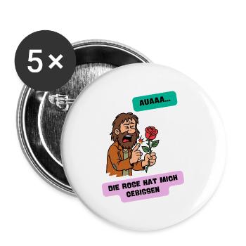 The rose bites the rose has bitten me - Buttons large 2.2''/56 mm (5-pack) - white - Front