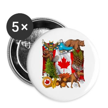 Canada Pride - Buttons large 2.2''/56 mm (5-pack) - white - Front