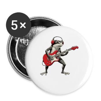 Frog guitar with headphones - Buttons large 2.2''/56 mm (5-pack) - white - Front