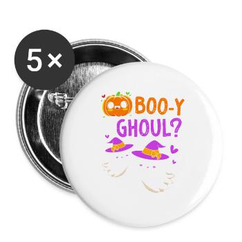 Gender Reveal Halloween Mom-to-be - Buttons large 2.2''/56 mm (5-pack) - white - Front