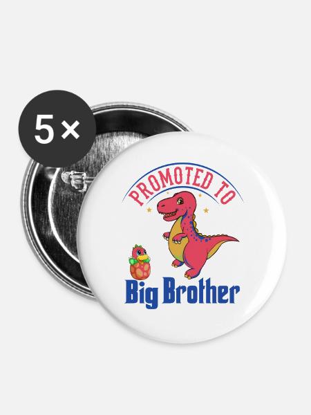 Befördert zu Big Brother Dinosaurs - Buttons groß 56 mm (5er Pack) - Weiß
