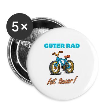 Good Wheel Expensive Saying Bicycle - Buttons large 2.2''/56 mm (5-pack) - white - Front