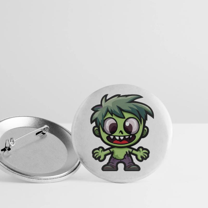 Zombie Halloween Niedlich Comic Buttons groß 56 mm (5er Pack)