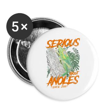 Serious About Cuban Knight Anoles Since 2001 - Buttons large 2.2''/56 mm (5-pack) - white - Front