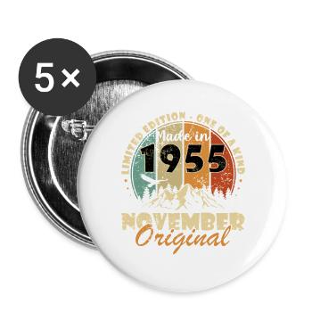 70e anniversaire - Original - Novembre 1955 - Lot de 5 grands badges (56 mm) - blanc - Devant