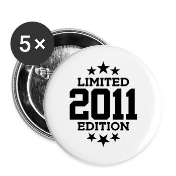 LIMITED EDITION 2011 15. GEBURTSTAG - Buttons groß 56 mm (5er Pack) - Weiß - Vorne