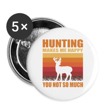 Hunter Gifts Hunting Hunting Hunter Exam - Buttons large 2.2''/56 mm (5-pack) - white - Front
