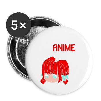 Anime Manga Otaku Kawaii Japon Cosplay Bande dessinée - Lot de 5 grands badges (56 mm) - blanc - Devant