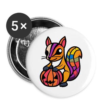 Écureuil Halloween Zombie - Lot de 5 grands badges (56 mm) - blanc - Devant
