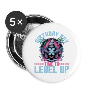 Birthday Gamer VR - Buttons groß 56 mm (5er Pack) - Weiß - Vorne