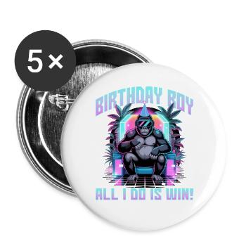 Birthday Gamer VR - Buttons large 2.2''/56 mm (5-pack) - white - Front
