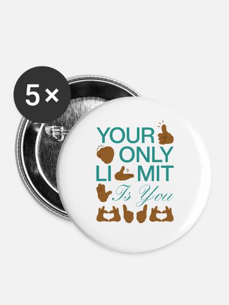 Akzeptanz statt Vorurteile - Buttons groß 56 mm (5er Pack) - Weiß