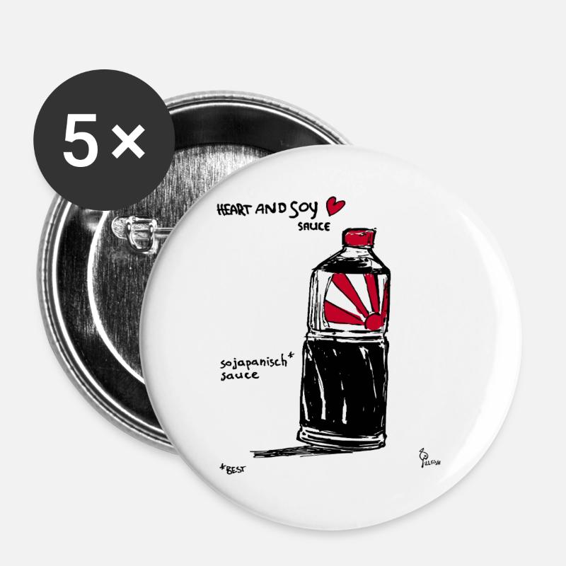 Roll in Love 4 - Buttons large 2.2''/56 mm (5-pack) - white