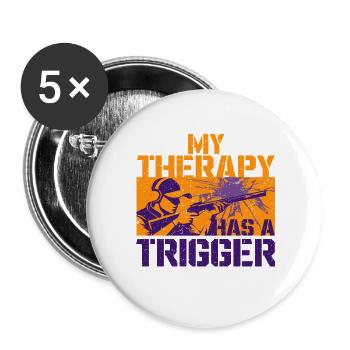 Clay pigeon shooting Target shooting - Buttons large 2.2''/56 mm (5-pack) - white - Front